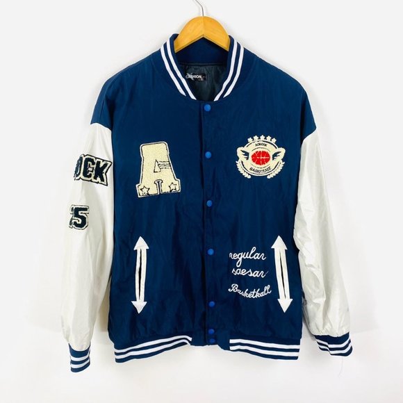 Other Other - Vintage retro style baseball varsity bomber patch embellished jacket size L